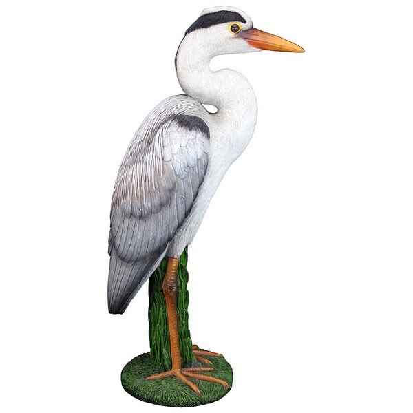 Gray Heron Coastal Bird Statue